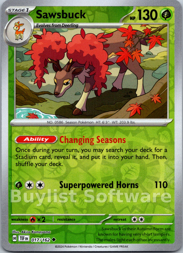 Sawsbuck [017/162] [Temporal Forces] Reverse Holofoil
