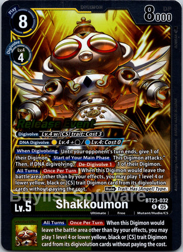Shakkoumon [BT23-032] [Hackers' Slumber Release Event Cards] Foil