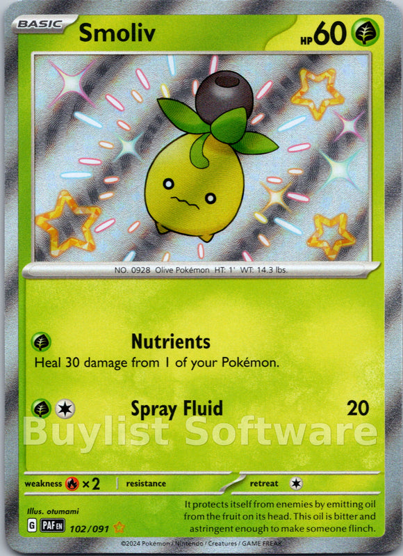 Smoliv [102/091] [Paldean Fates] Holofoil