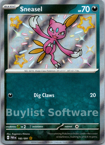 Sneasel [182/091] [Paldean Fates] Holofoil