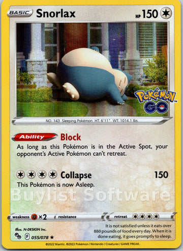Snorlax [055/078] [Pokemon GO] Holofoil