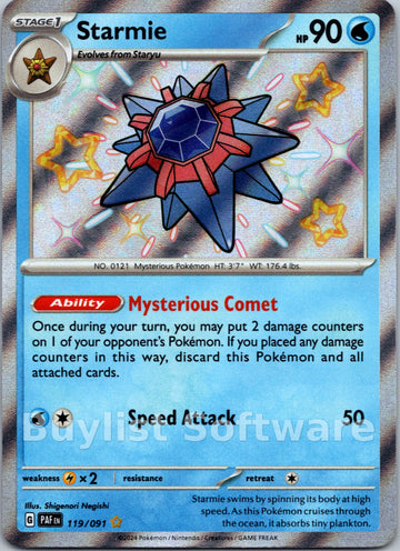 Starmie [119/091] [Paldean Fates] Holofoil