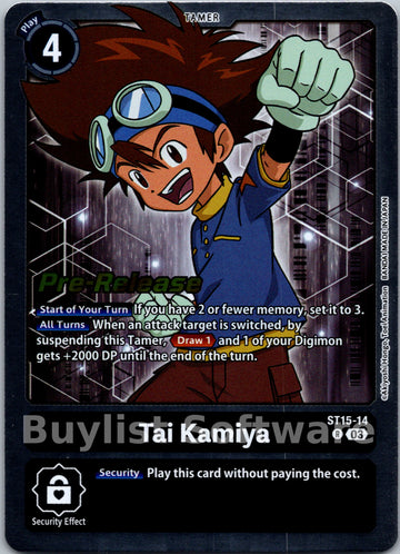 Tai Kamiya [ST15-14] [Starter Deck 15: Dragon of Courage Pre-Release Cards] Foil