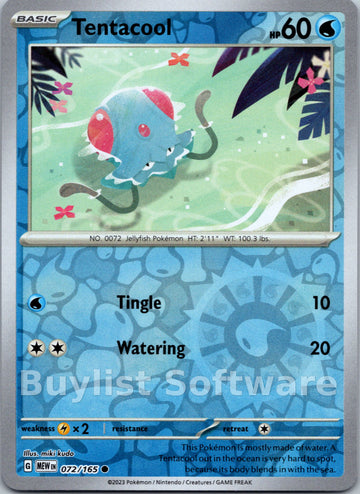 Tentacool [072/165] [Scarlet & Violet 151] Reverse Holofoil