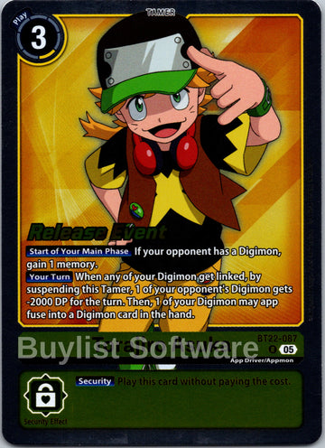 Torajiro Asuka [BT22-087] [Cyber Eden Release Event Cards] Foil