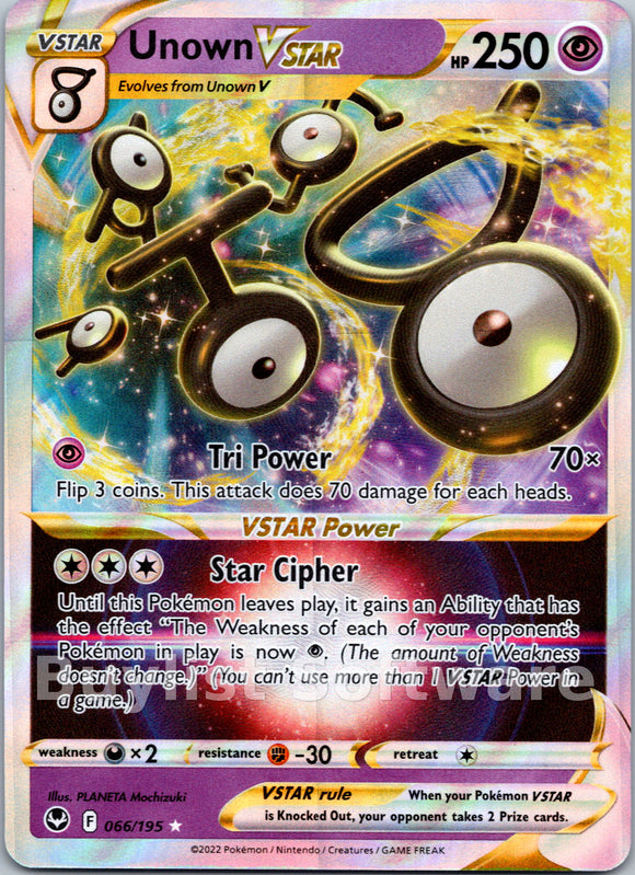 Unown VSTAR [066/195] [Silver Tempest] Holofoil