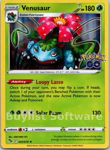 Venusaur [003/078] [Pokemon GO] Holofoil