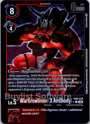 WarGrowlmon (X Antibody) (Limited Foil) [EX8-015 C] [Chain of Liberation] Foil
