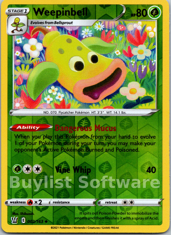 Weepinbell [002/163] [Battle Styles] Reverse Holofoil