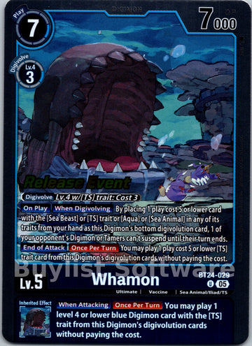 Whamon [BT24-029] [Time Stranger Release Events Cards] Foil