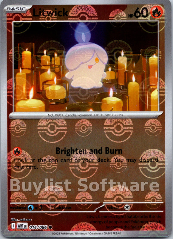 Litwick (Poke Ball Pattern) [016/086] [White Flare] Holofoil