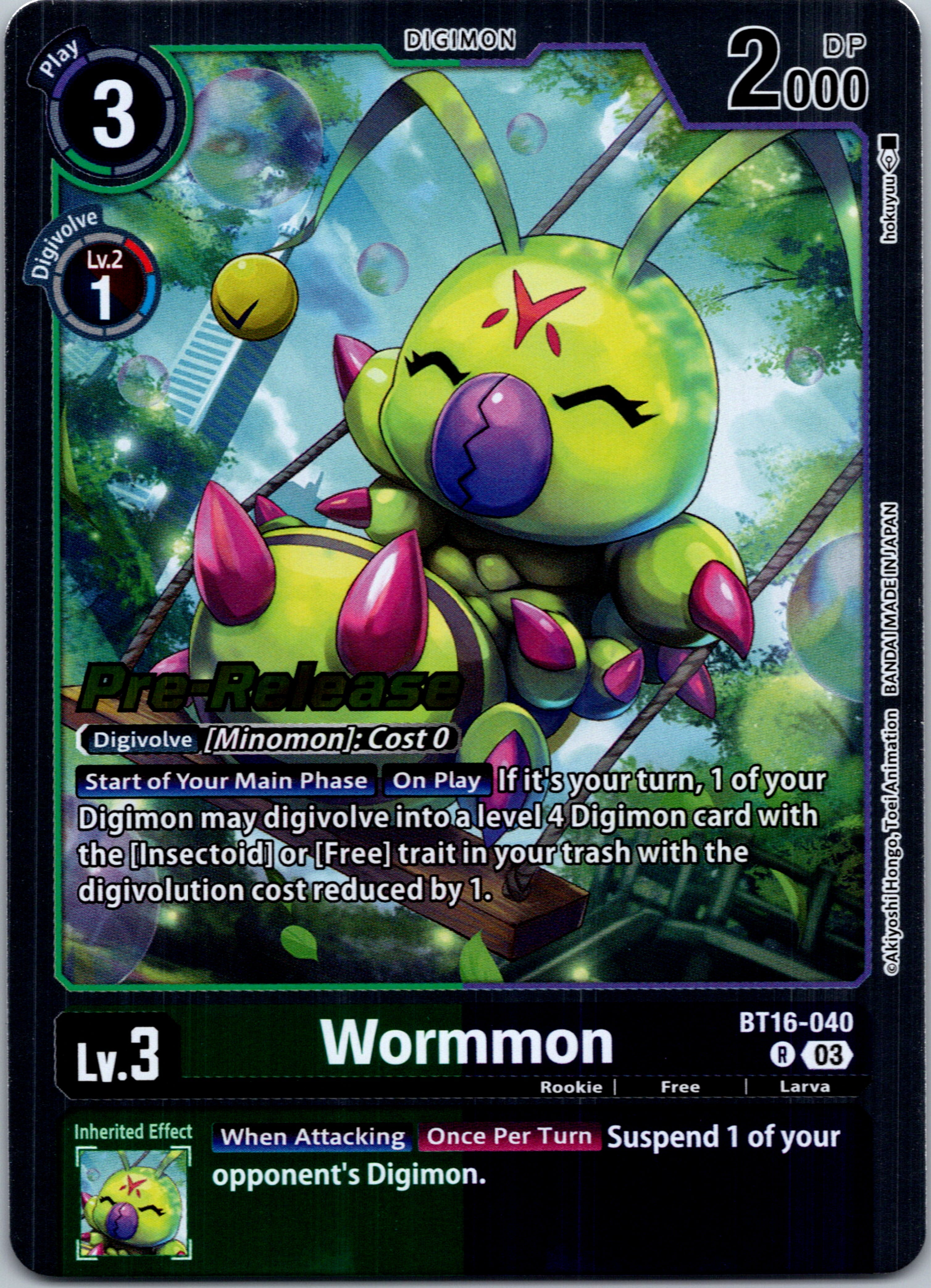 Wormmon [BT16-040-R] [Beginning Observer Pre-Release Cards] Foil