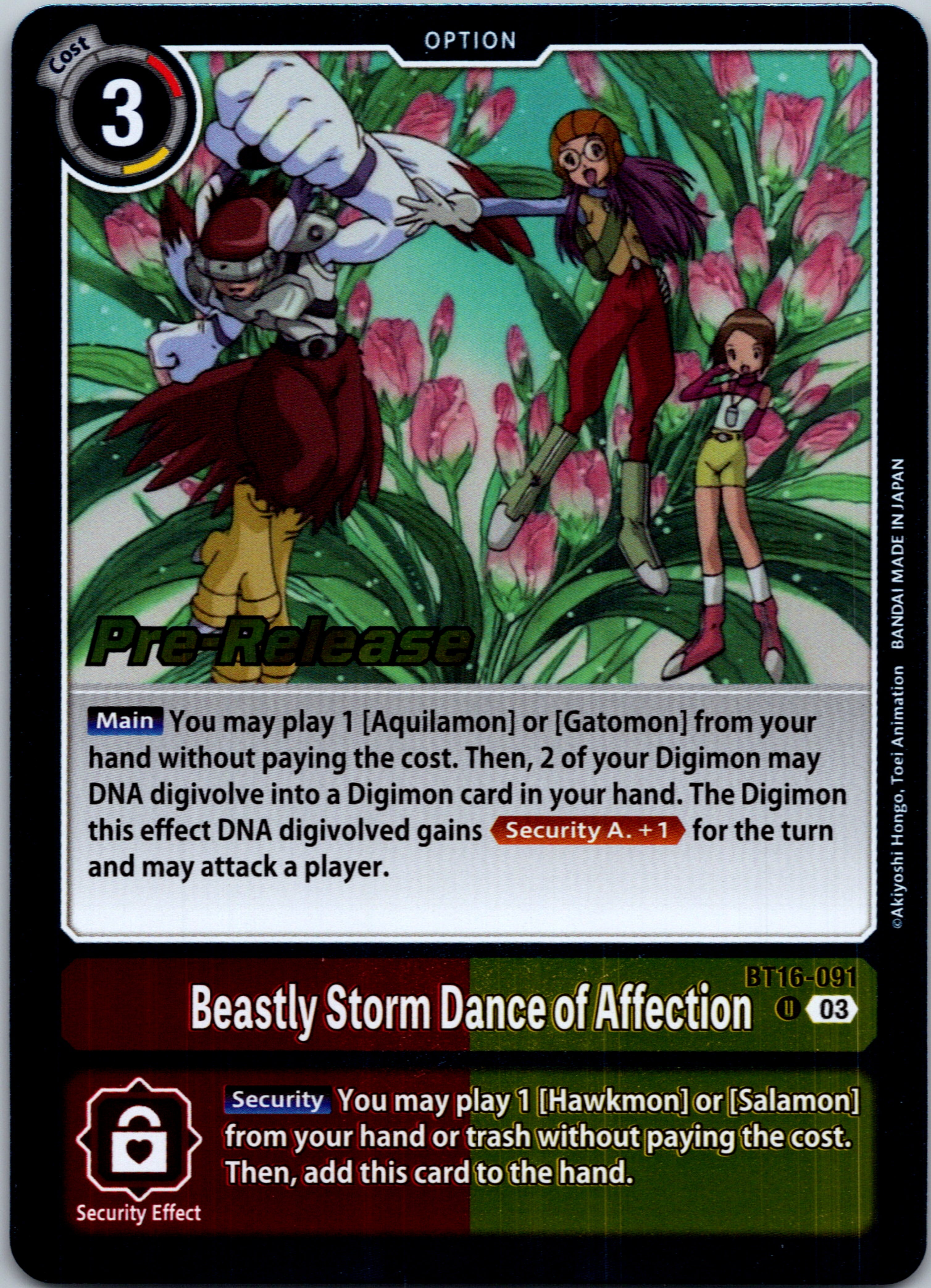Beastly Storm Dance of Affection [BT16-091-U] [Beginning Observer Pre-Release Cards] Foil