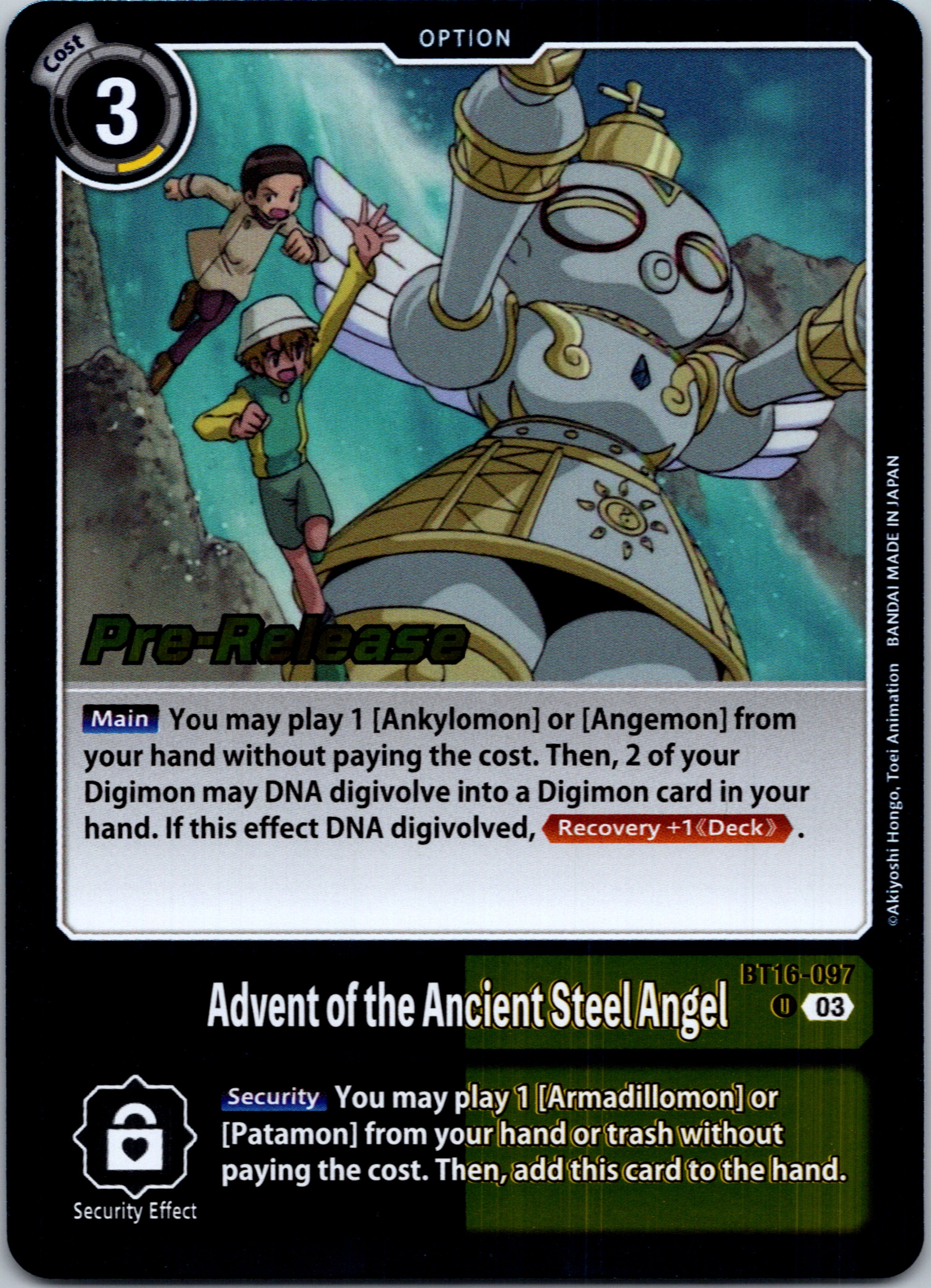 Advent of the Ancient Steel Angel [BT16-097-U] [Beginning Observer Pre-Release Cards] Foil