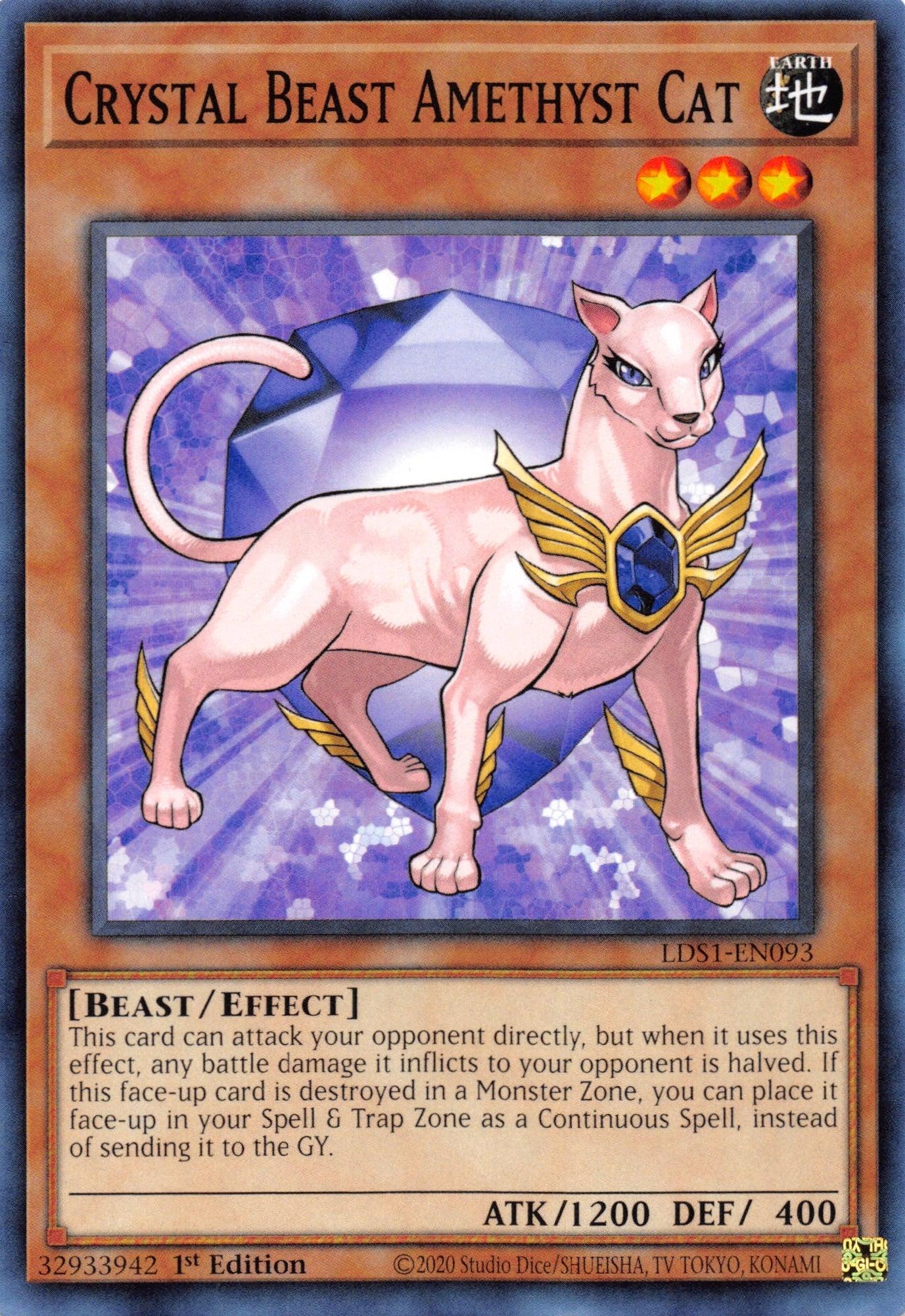 Crystal Beast Amethyst Cat [LDS1-EN093] Common
