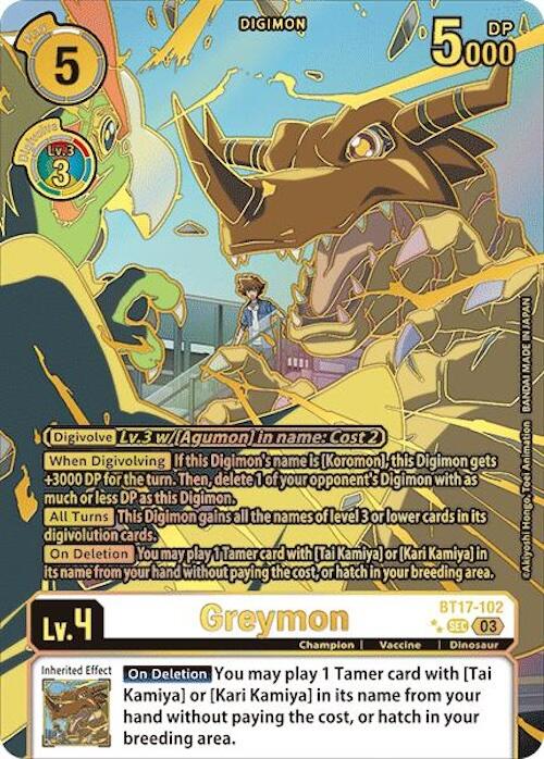 Greymon (Right) (Textured) [BT17-102-SEC] [Secret Crisis] Foil