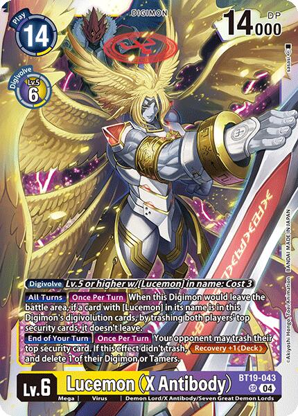 Lucemon (X Antibody) [BT19-043-SR] [Release Special Booster 2.0] Foil