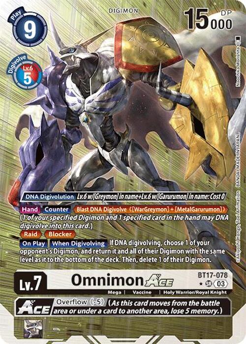 Omnimon ACE (Alternate Art) [BT17-078-SR] [Secret Crisis] Foil