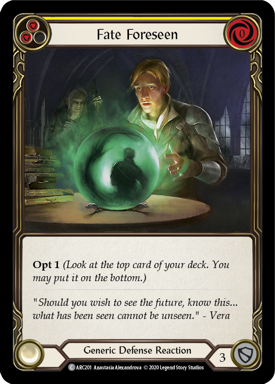 Fate Foreseen (Yellow) [ARC201] Unlimited Rainbow Foil - Duel Kingdom