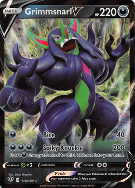 Grimmsnarl V (114/189) [SWSH03: Darkness Ablaze] - Duel Kingdom