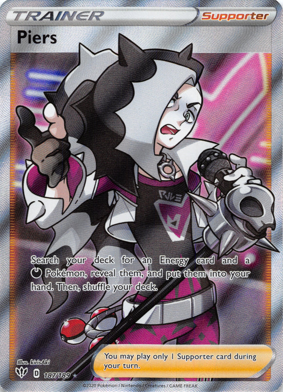 Piers (Full Art) (187/189) [SWSH03: Darkness Ablaze] - Duel Kingdom