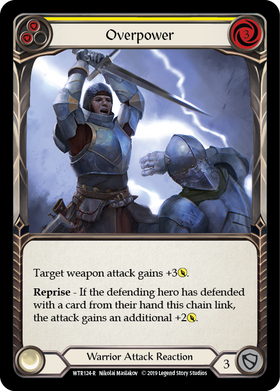 Overpower (Yellow) [WTR124-R] Alpha Print Rainbow Foil - Duel Kingdom