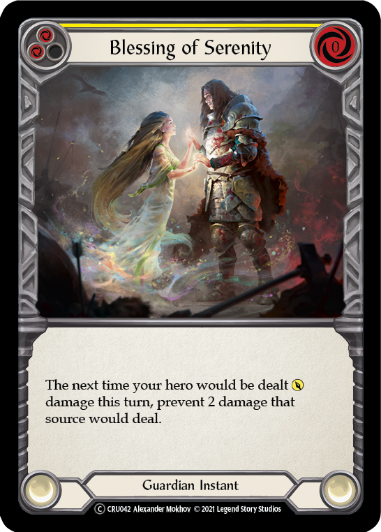 Blessing of Serenity (Yellow) (Rainbow Foil) [CRU042-RF] Unlimited Rainbow Foil - Duel Kingdom