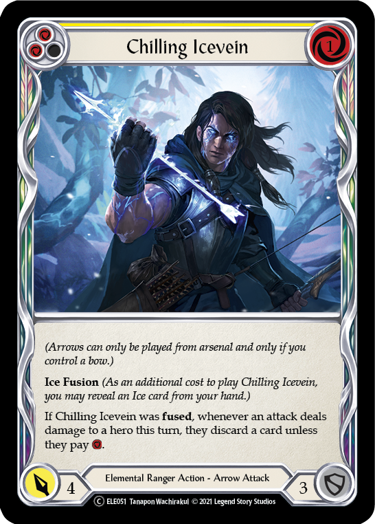 Chilling Icevein (Yellow) [U-ELE051] Unlimited Rainbow Foil - Duel Kingdom