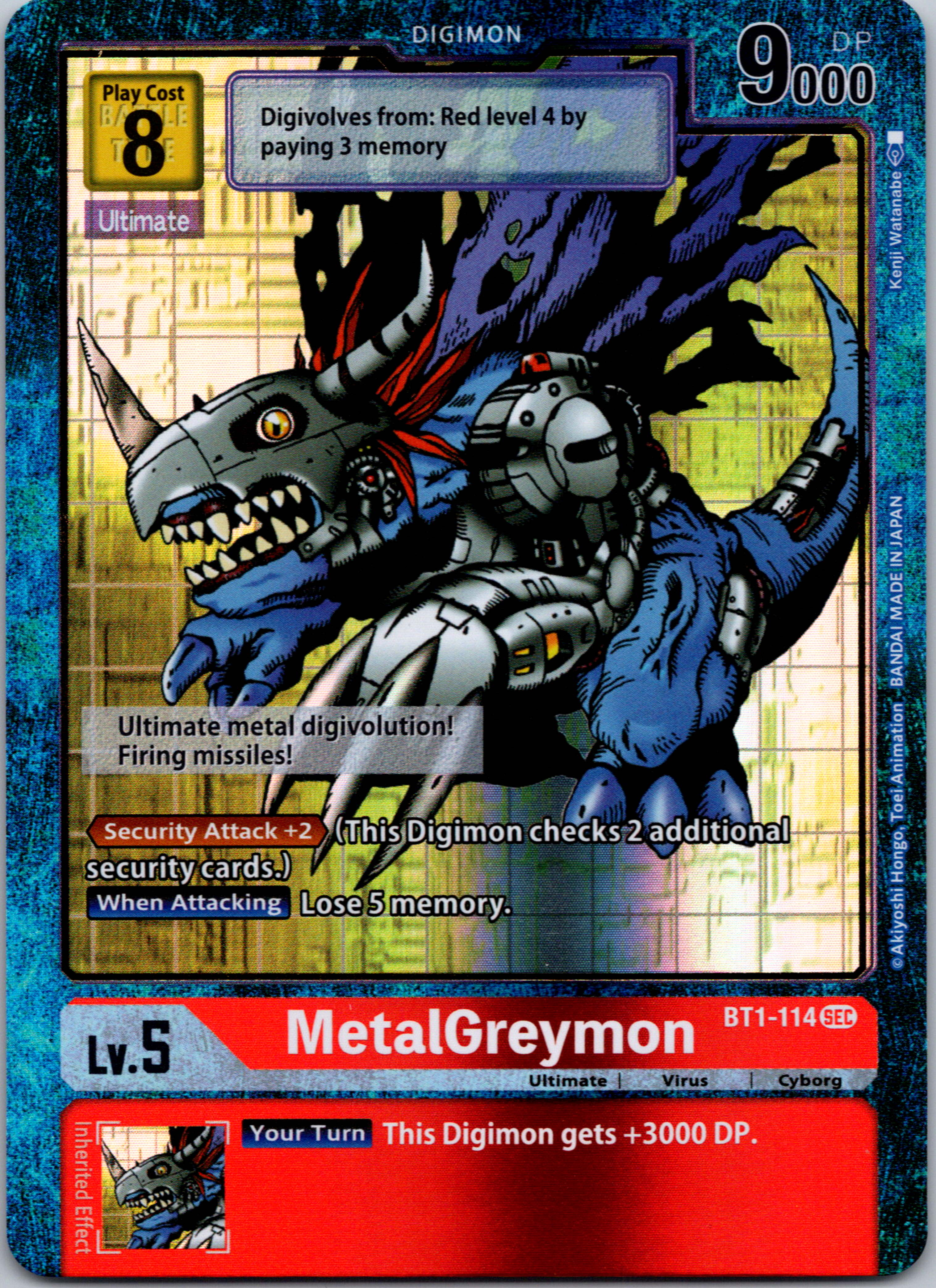 MetalGreymon (Secret Rare) (Alternate Art) [BT1-114] [Release Special Booster] Foil