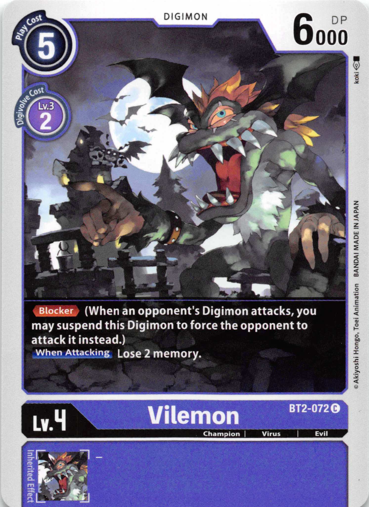 Vilemon [BT2-072] [Release Special Booster] Normal