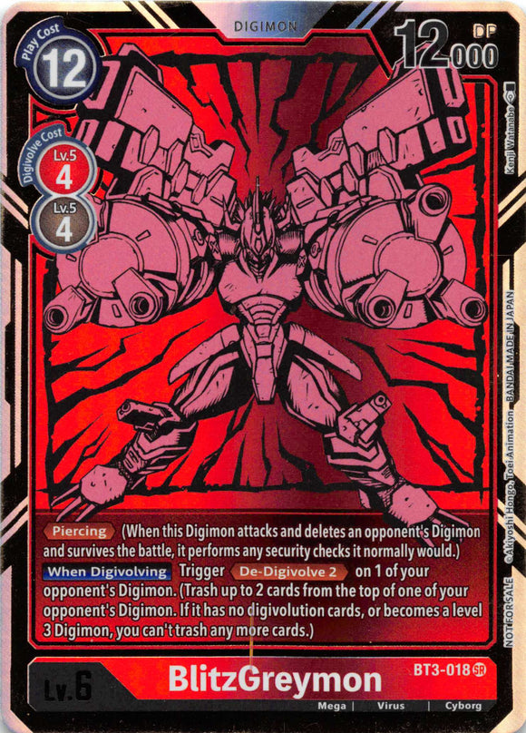 BlitzGreymon - BT3-018 (Dash Pack Ver. 1.5) [BT3-018] [Release Special Booster] Foil
