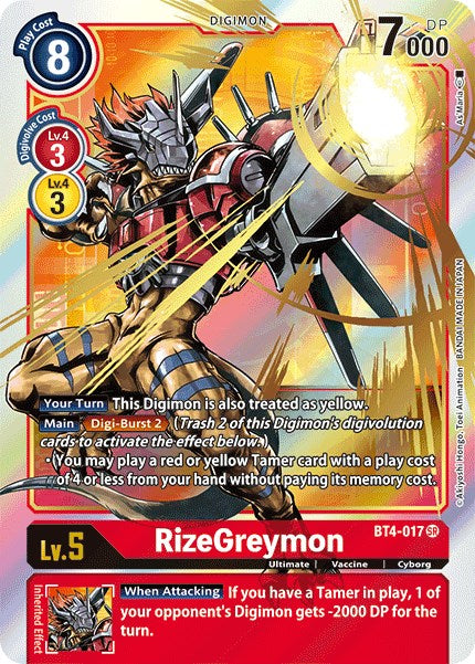 RizeGreymon (Alternate Art) [BT4-017] [Great Legend] Foil