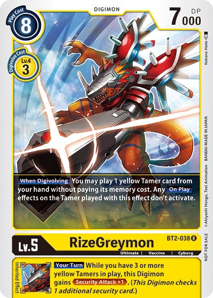 RizeGreymon - BT2-038 (Official Tournament Pack Vol.2) [BT2-038] [Release Special Booster] Normal