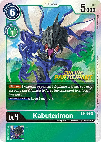 Kabuterimon - ST4-08 (2021 Championship Online Regional) [Online Participant] [ST4-08] [Starter Deck 04: Giga Green] Foil