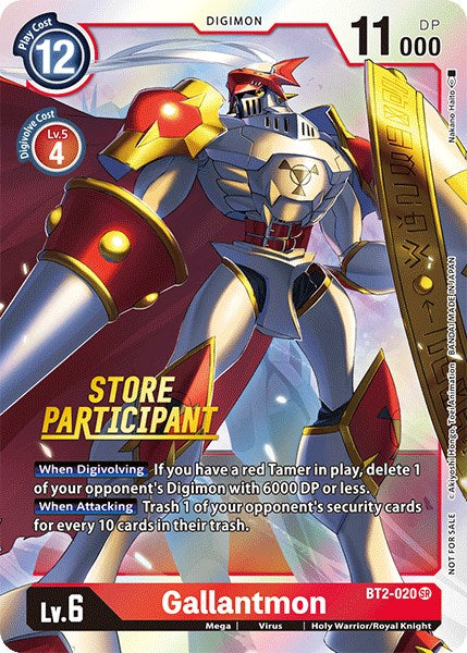 Gallantmon - BT2-020 (Store Participant) [BT2-020] [Release Special Booster] Foil