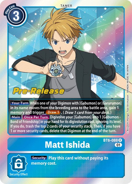 Matt Ishida [BT6-088] [Double Diamond Pre-Release Cards] Foil