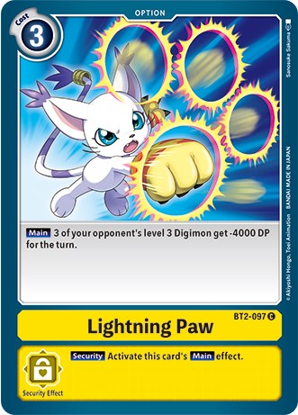 Lightning Paw [BT2-097 C] [Revision Pack Cards]