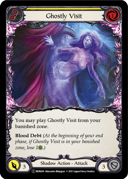 Ghostly Visit (Yellow) (Rainbow Foil) [U-MON204-RF] Unlimited Rainbow Foil - Duel Kingdom