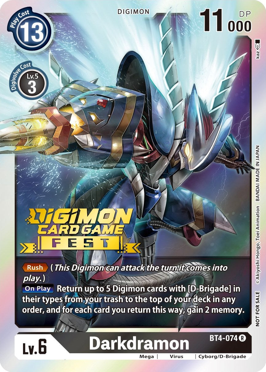 Darkdramon (Digimon Card Game Fest 2022) [BT4-074] [Great Legend] Foil