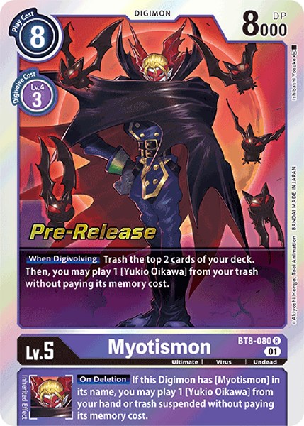 Myotismon [BT8-080] [New Awakening Pre-Release Cards] Foil