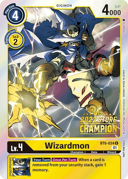 Wizardmon (2022 Store Champion) [BT6-034] [Double Diamond] Foil