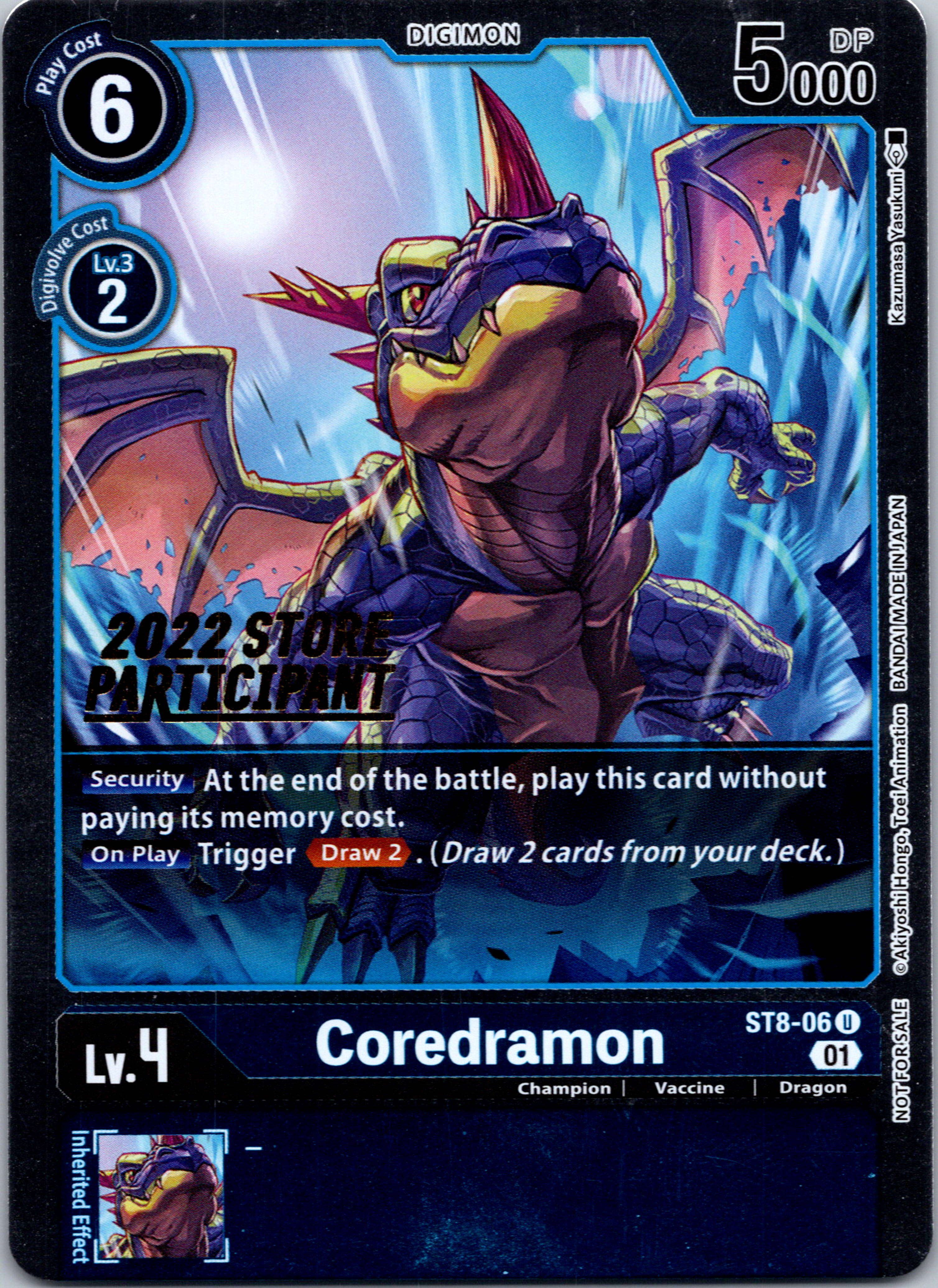 Coredramon (2022 Store Participant) [ST8-06] [Starter Deck 08: Ulforce Veedramon] Foil