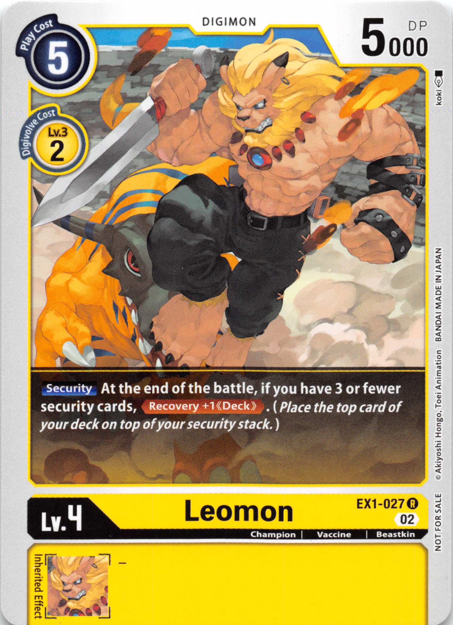 Leomon (X Record Pre-Release Tournament) [EX1-027] [X Record Pre-Release Cards] Foil