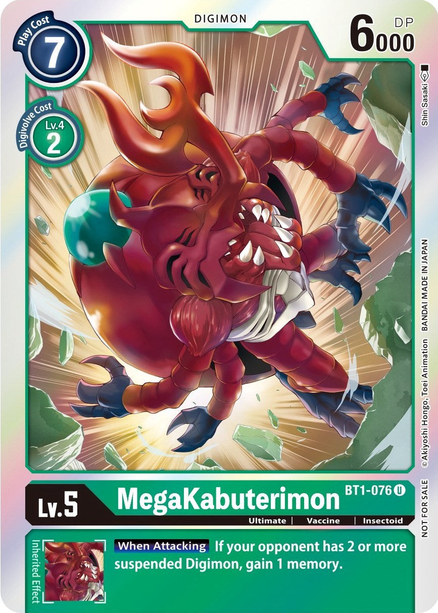 MegaKabuterimon (Official Tournament Pack Vol. 6) [BT1-076] [Release Special Booster] Foil