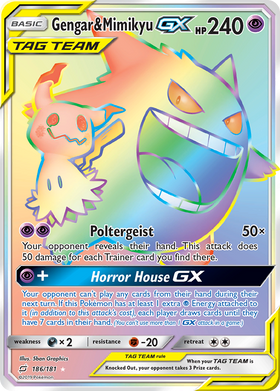 Gengar & Mimikyu GX (186/181) [Sun & Moon: Team Up] - Duel Kingdom