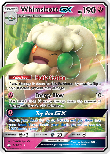 Whimsicott GX (140/214) [Sun & Moon: Unbroken Bonds] - Duel Kingdom