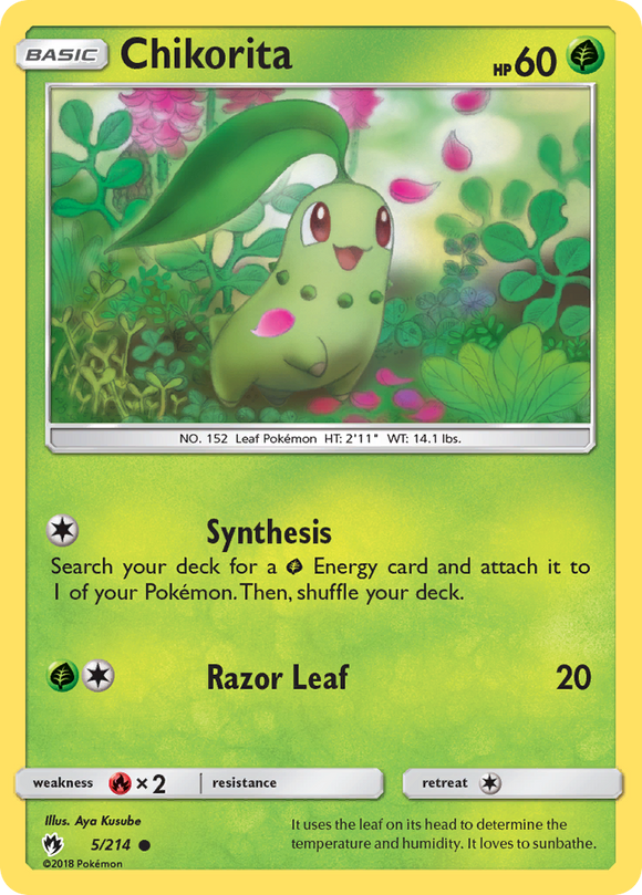Chikorita (5/214) [Sun & Moon: Lost Thunder] - Duel Kingdom