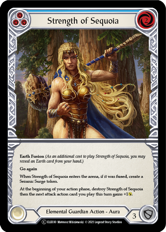 Strength of Sequoia (Blue) [U-ELE030] Unlimited Rainbow Foil - Duel Kingdom