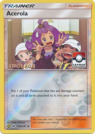 Acerola (112a/147) (League Promo 3rd Place) [Sun & Moon: Burning Shadows] - Duel Kingdom