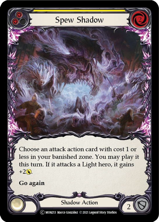 Spew Shadow (Yellow) (Rainbow Foil) [U-MON213-RF] Unlimited Rainbow Foil - Duel Kingdom